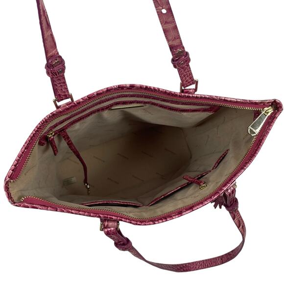 Brahmin Asher Tote Bag Shoulder Bag Magenta Ombre Melbourne Leather Pink - Picture 7 of 12